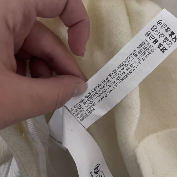 Zara Womens Overcoat Coat XS S Off White Ivory Manteco Wool Tie 8288/448 NWT - Picture 10 of 13